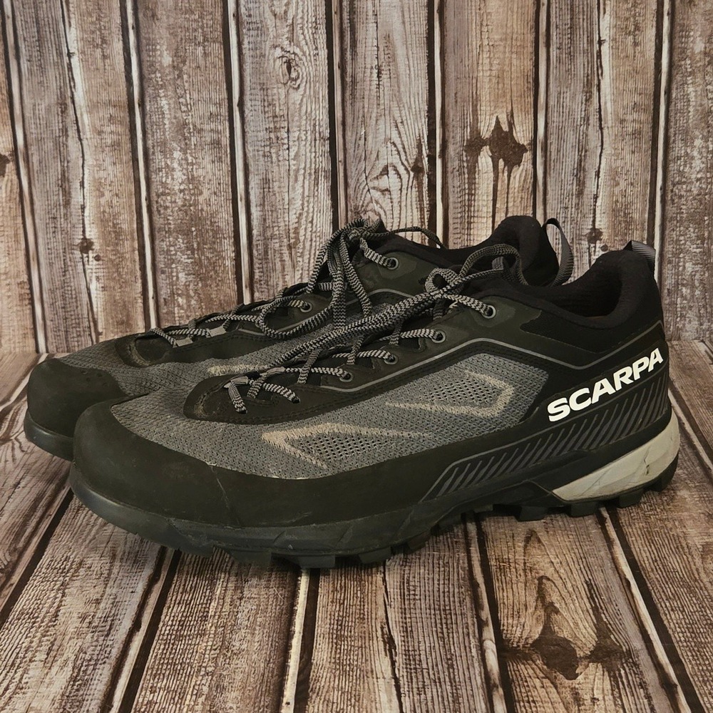 Sz 12.5 Mens Scarpa Rapid LT Black Gray Hiking Approach Shoes Sneakers VGUC